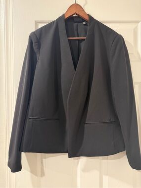 ICO Women's Black Open-Front Blazer Jacket